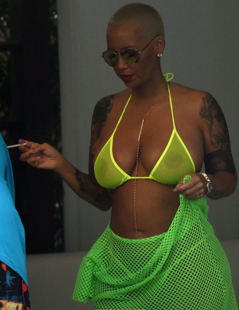 Amber Rose Green Bikini 006
