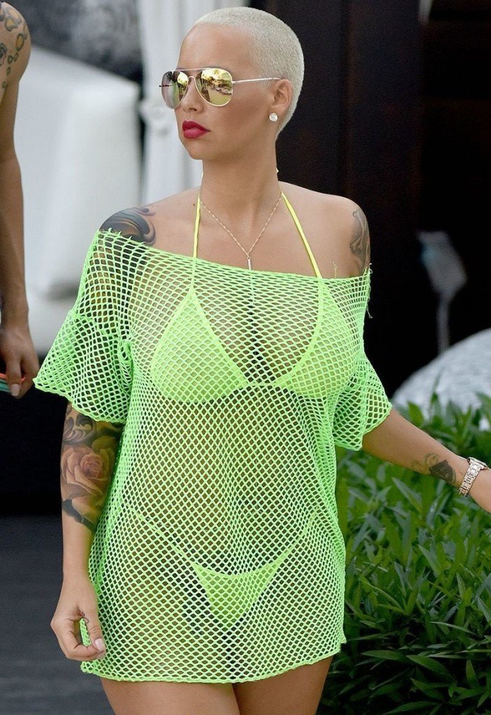 Amber Rose Green Bikini 016