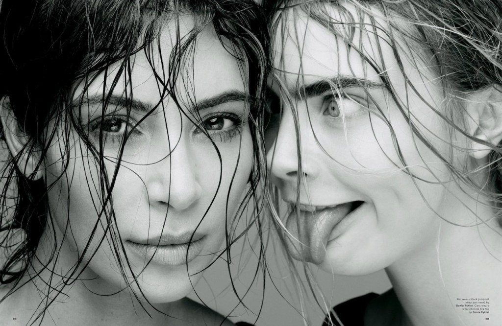 Kim Kardashian & Cara Delevingne na Love Magazine 01